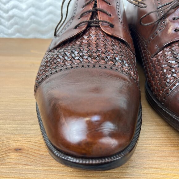 MEZLAN Mens Cancun Shoes Derby Basket Weave Leather Vero Cuoio Brown Size 11.5W main image 7